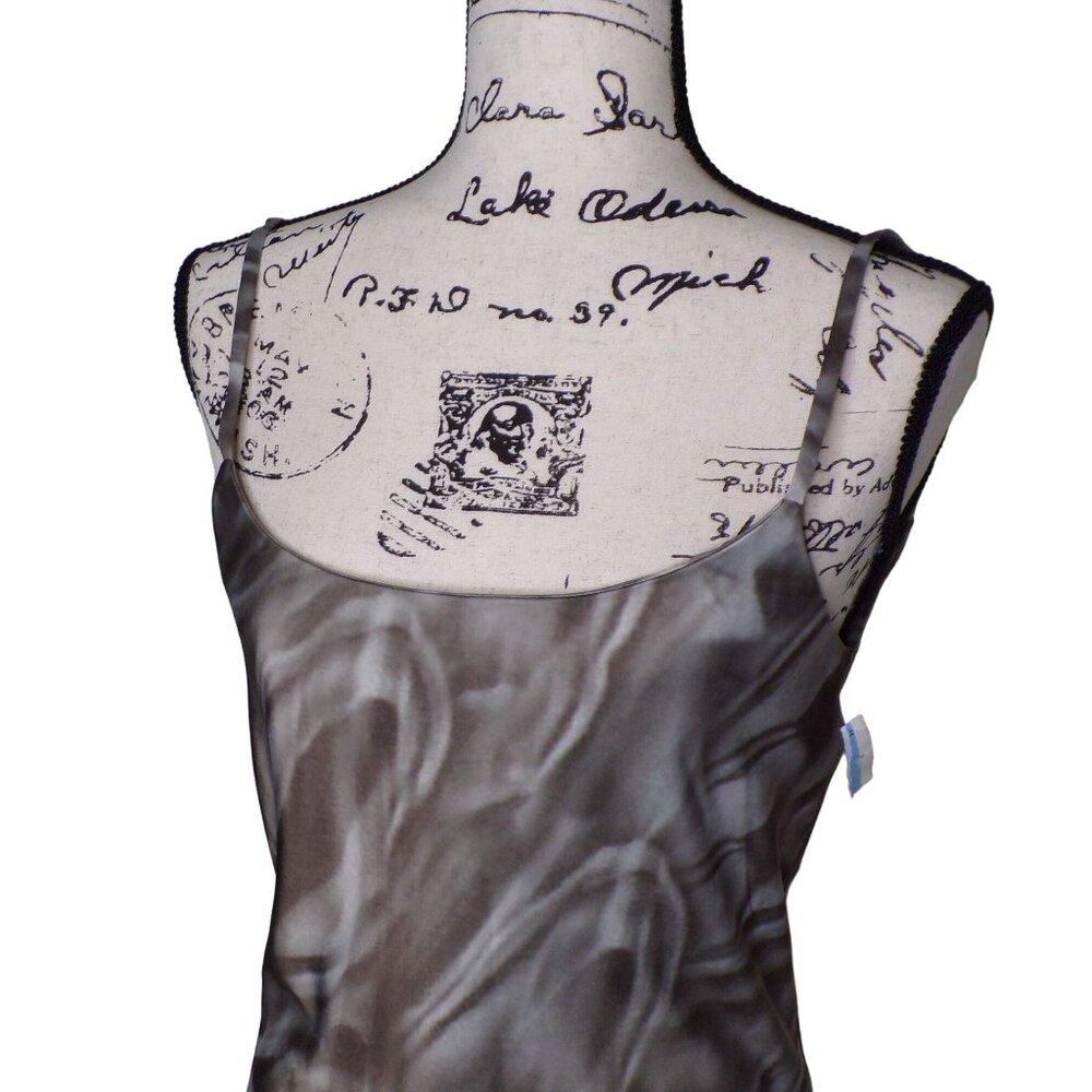 🆕ELLISS ELL/SS Maxi Slip Dress Gray Tie Dye Print Medium 6-8 - Picture 2 of 8